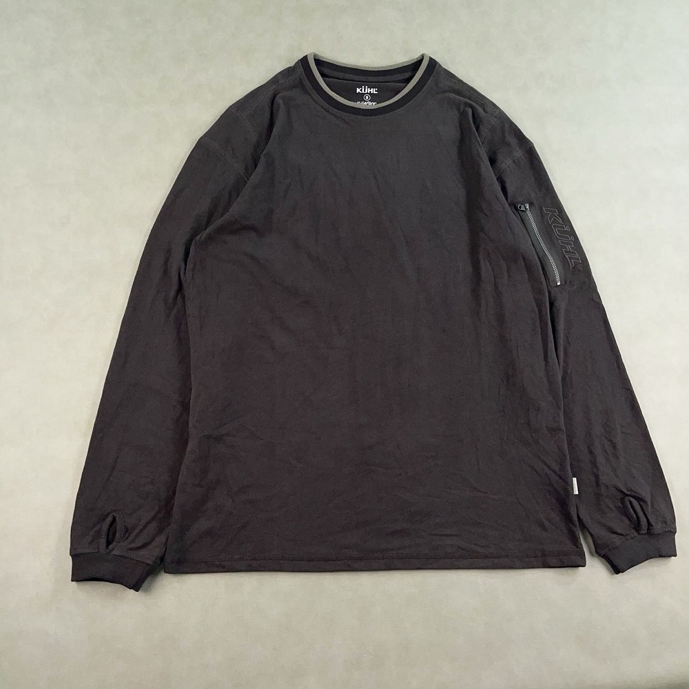 Kuhl Shirt Mens Small Brown Kommando Crew Wildfibre Organic Cotton Hike Outdoors